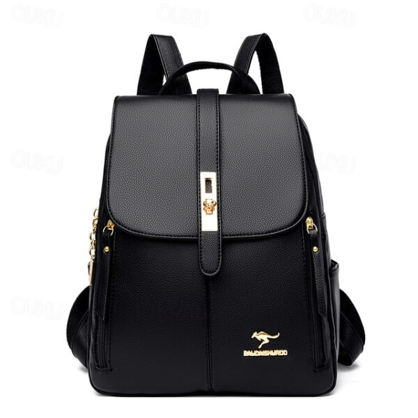 Elegant PU Leather Backpack for School and Travel - Stylish and Durable with Multiple Color Options, Perfect for Students, Back to School 2025 - US $3