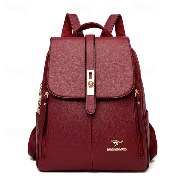 Elegant PU Leather Backpack for School and Travel - Stylish and Durable with Multiple Color Options, Perfect for Students, Back to School 2025 - US $3