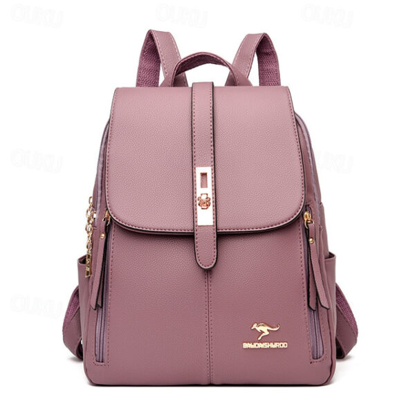 Elegant PU Leather Backpack for School and Travel - Stylish and Durable with Multiple Color Options, Perfect for Students, Back to School 2025 - US $3