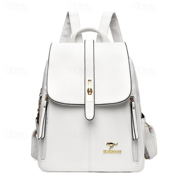 Elegant PU Leather Backpack for School and Travel - Stylish and Durable with Multiple Color Options, Perfect for Students, Back to School 2025 - US $3