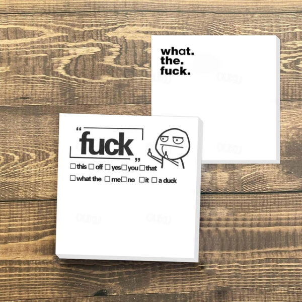 Fresh Outta Fucks Pad - Funny Novelty Memo Sticky Notes - Snarky Office Supplies for Work Office Desk Accessory Gifts for Co-Workers Friends White Ele