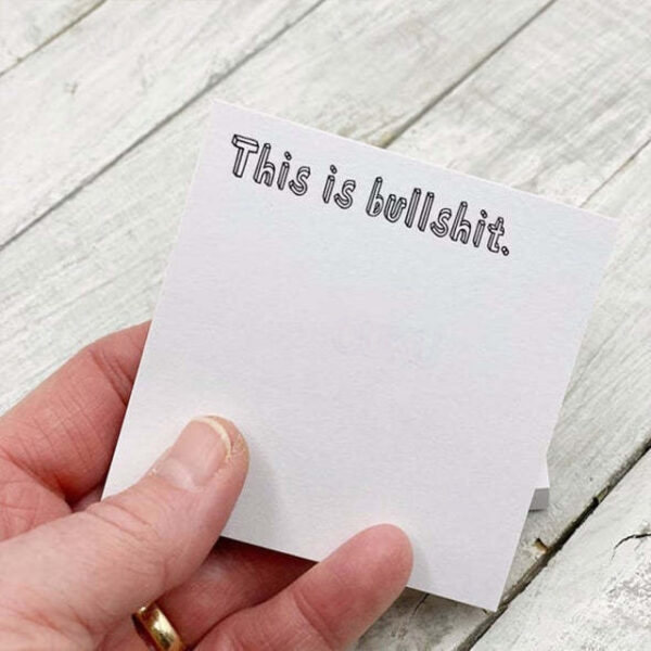 Fresh Outta Fucks Pad - Funny Novelty Memo Sticky Notes - Snarky Office Supplies for Work Office Desk Accessory Gifts for Co-Workers Friends White Ele