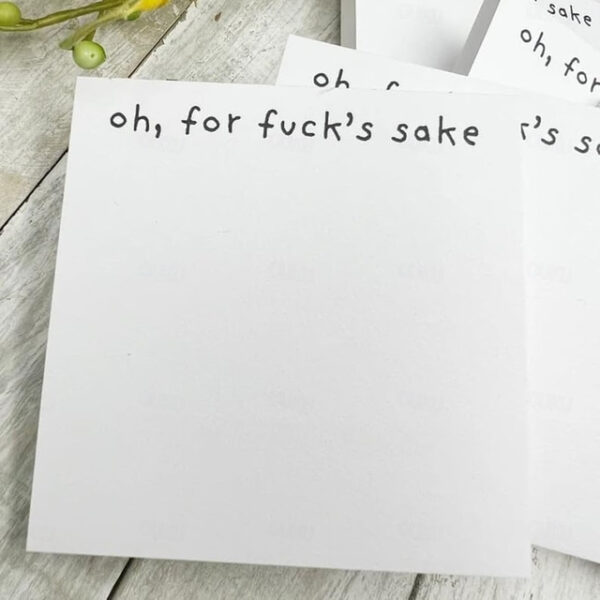 Fresh Outta Fucks Pad - Funny Novelty Memo Sticky Notes - Snarky Office Supplies for Work Office Desk Accessory Gifts for Co-Workers Friends White Ele