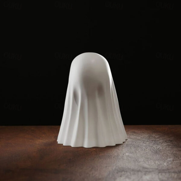Halloween Cute Ghost Figurine - Middle Finger Spooky Resin Ghost Statue, Cute Ghost Decor for Halloween Decorations, Porch and Indoor Spooky Home Deco