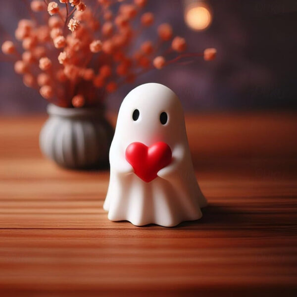 Halloween Cute Ghost Figurine - Middle Finger Spooky Resin Ghost Statue, Cute Ghost Decor for Halloween Decorations, Porch and Indoor Spooky Home Deco