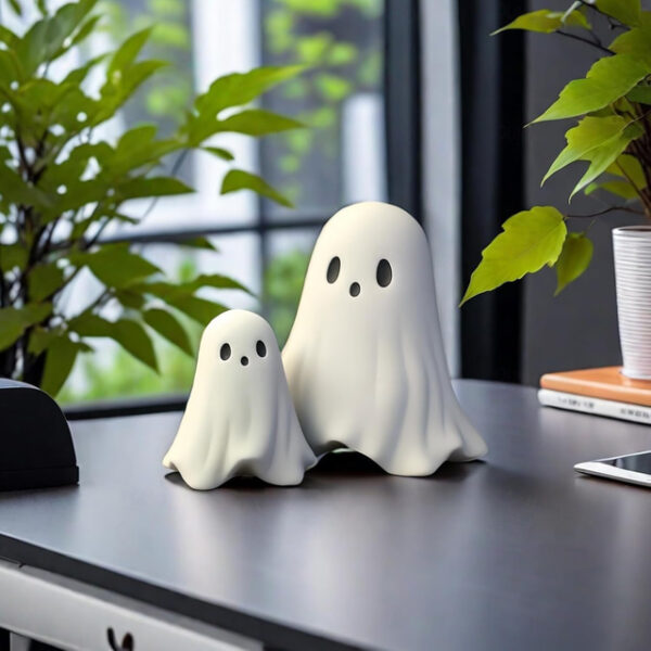 Halloween Cute Ghost Figurine - Middle Finger Spooky Resin Ghost Statue, Cute Ghost Decor for Halloween Decorations, Porch and Indoor Spooky Home Deco