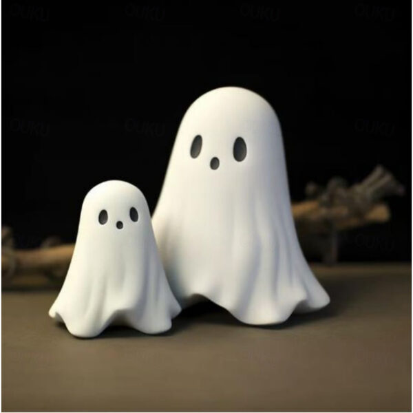 Halloween Cute Ghost Figurine - Middle Finger Spooky Resin Ghost Statue, Cute Ghost Decor for Halloween Decorations, Porch and Indoor Spooky Home Deco