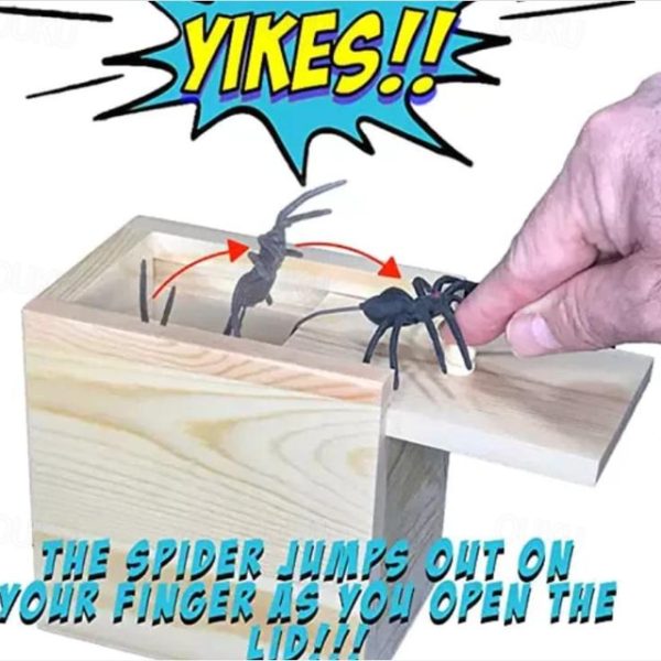 Halloween Gift Spider in a Box Gag Gift Spider Scare Prank Box, Hilarious Wooden Scare Box,Handmade Fun Joke Scarebox Toy 2024 - US $6.99