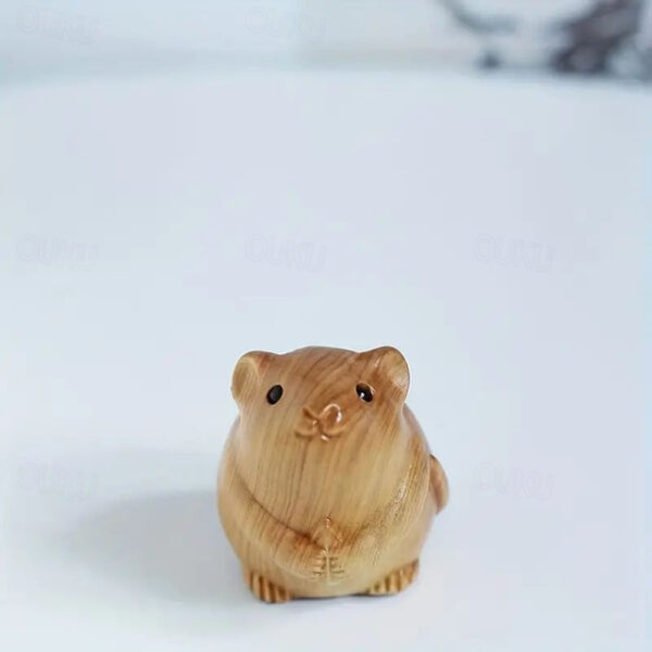 Handcrafted Wooden Mini Mouse Ornament - Retro Mini Figurine for Home Decor, Moss Landscapes, and Bookshelves 2025 - US $6.99