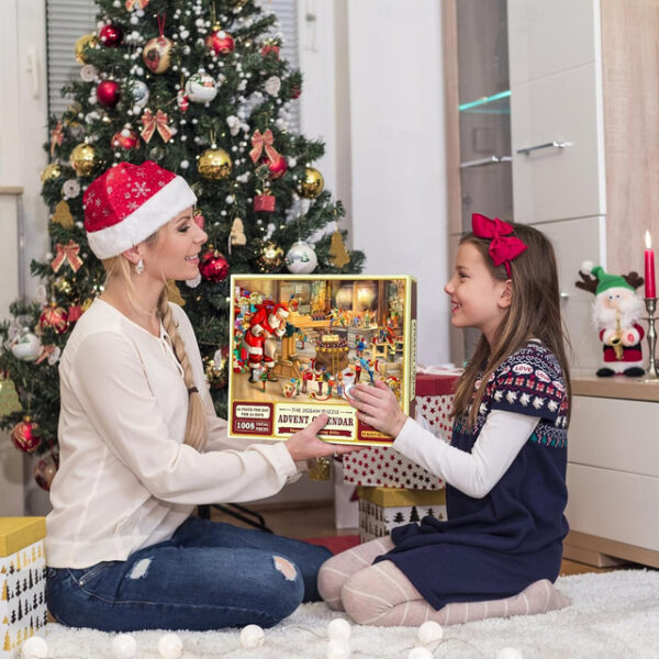 Jigsaw Puzzle Advent Calendar 2024-1008 Pieces Jigsaw Puzzle for Adult Kids,24 Days Countdown Calendar,The Birth of Jesus,Family Game Puzzle,Christmas