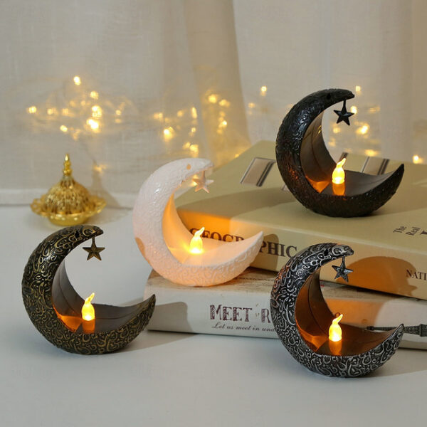 LED Star Moon Candle Light Eid al-Fitr Mubarak Festival Decor Night Light Muslim Holiday Home Decoration Lantern 2025 - US $6.49