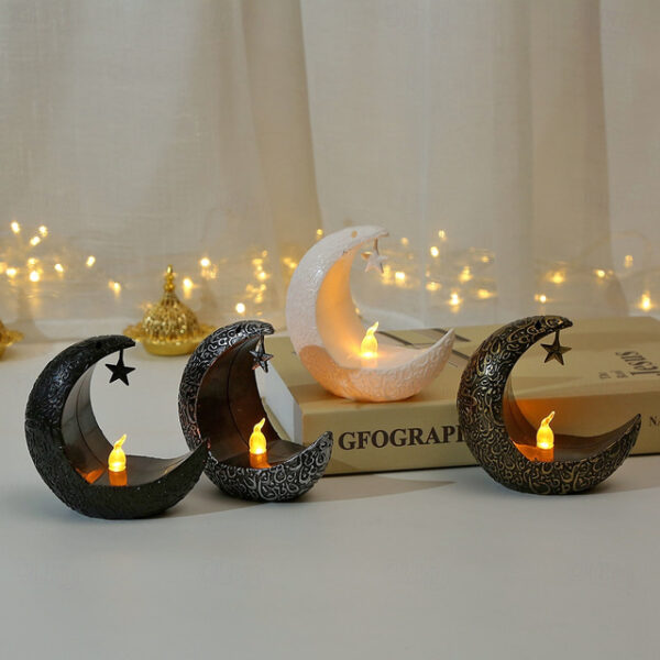 LED Star Moon Candle Light Eid al-Fitr Mubarak Festival Decor Night Light Muslim Holiday Home Decoration Lantern 2025 - US $6.49