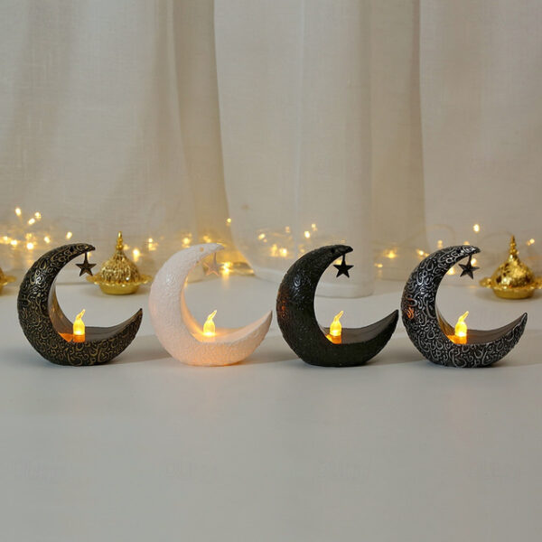 LED Star Moon Candle Light Eid al-Fitr Mubarak Festival Decor Night Light Muslim Holiday Home Decoration Lantern 2025 - US $6.49