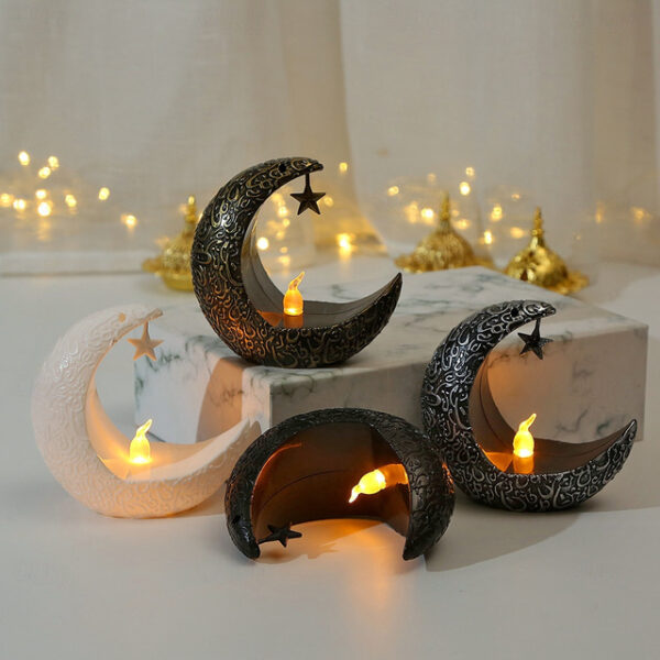 LED Star Moon Candle Light Eid al-Fitr Mubarak Festival Decor Night Light Muslim Holiday Home Decoration Lantern 2025 - US $6.49