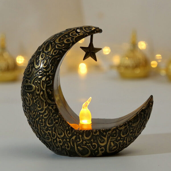LED Star Moon Candle Light Eid al-Fitr Mubarak Festival Decor Night Light Muslim Holiday Home Decoration Lantern 2025 - US $6.49