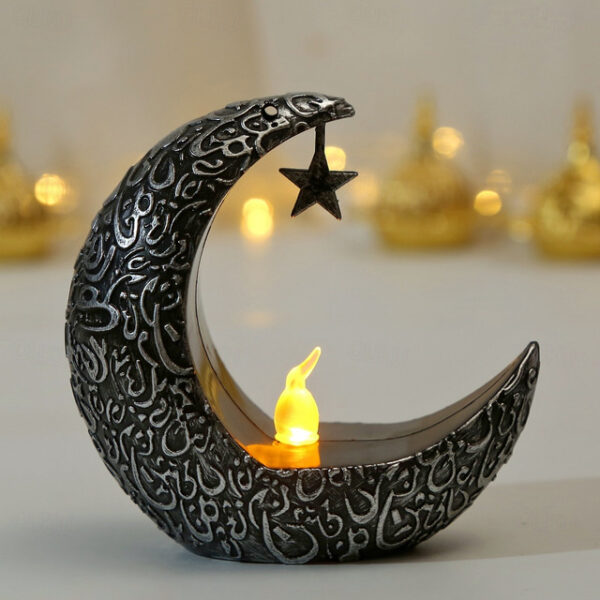 LED Star Moon Candle Light Eid al-Fitr Mubarak Festival Decor Night Light Muslim Holiday Home Decoration Lantern 2025 - US $6.49