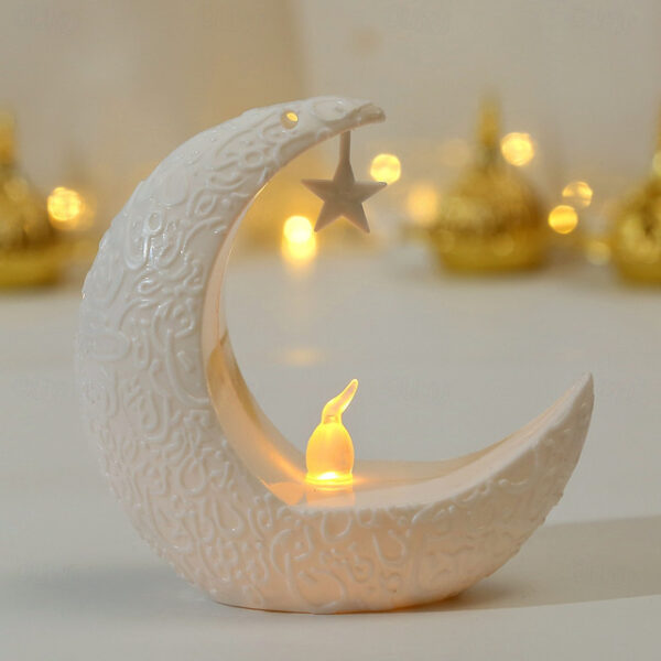 LED Star Moon Candle Light Eid al-Fitr Mubarak Festival Decor Night Light Muslim Holiday Home Decoration Lantern 2025 - US $6.49