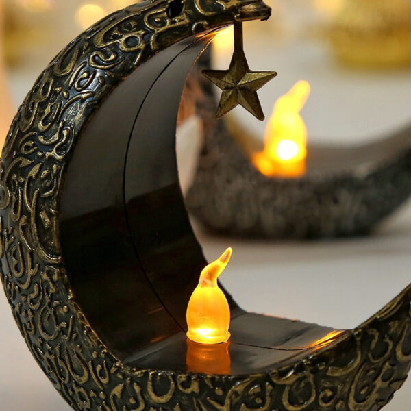LED Star Moon Candle Light Eid al-Fitr Mubarak Festival Decor Night Light Muslim Holiday Home Decoration Lantern 2025 - US $6.49