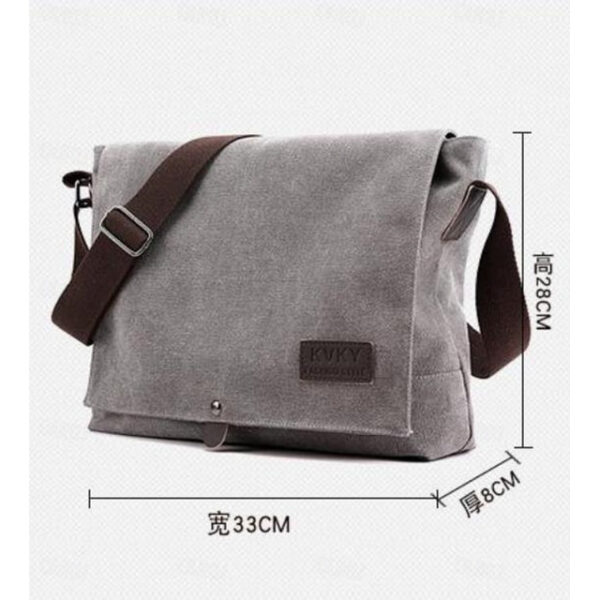 Men's Brown Canvas Messenger Bag with Adjustable Shoulder Strap and Minimalist Design - Durable and Stylish for Work or Casual Use 2025 - US $27.99