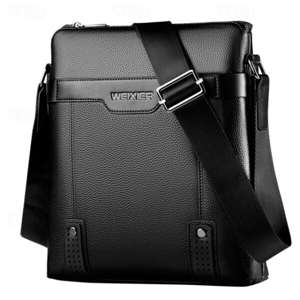 Men's Crossbody Bag Shoulder Bag PU Leather Messenger Bag Outdoor Daily Adjustable Solid Color Black Brown Business Bag 2025 - US $22.99