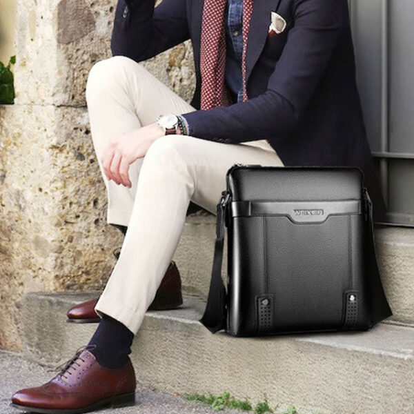 Men's Crossbody Bag Shoulder Bag PU Leather Messenger Bag Outdoor Daily Adjustable Solid Color Black Brown Business Bag 2025 - US $22.99