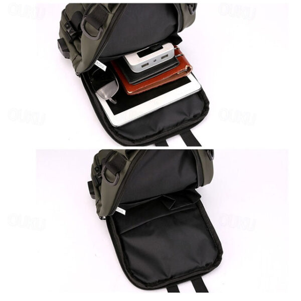 Men's Multifunction Crossbody Bag with USB Charging Port - Large Capacity, Back to School Shoulder Bag 2025 - US $22.99