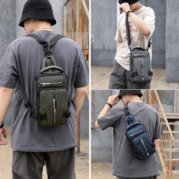 Men's Multifunction Crossbody Bag with USB Charging Port - Large Capacity, Back to School Shoulder Bag 2025 - US $22.99