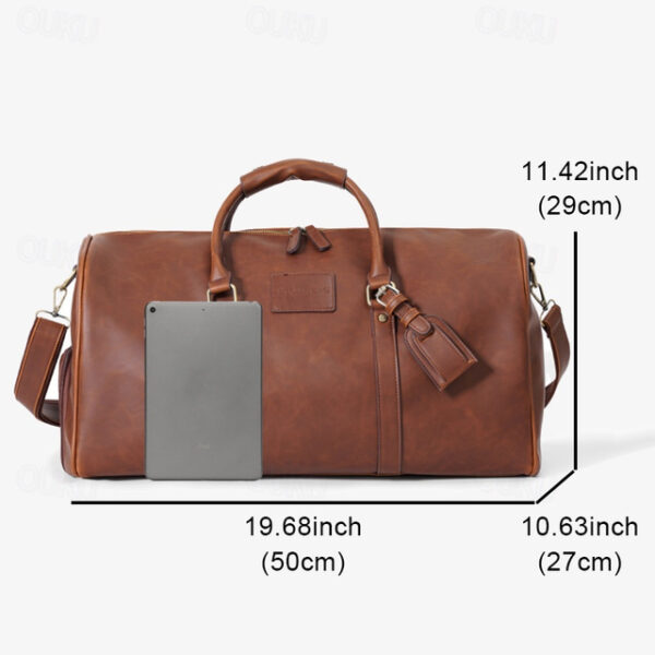 Men's Versatile Leather Weekender Bag with Integrated Shoe Compartment and Gadget Storage - Perfect for Travel and Daily Use 2025 - US $67.99