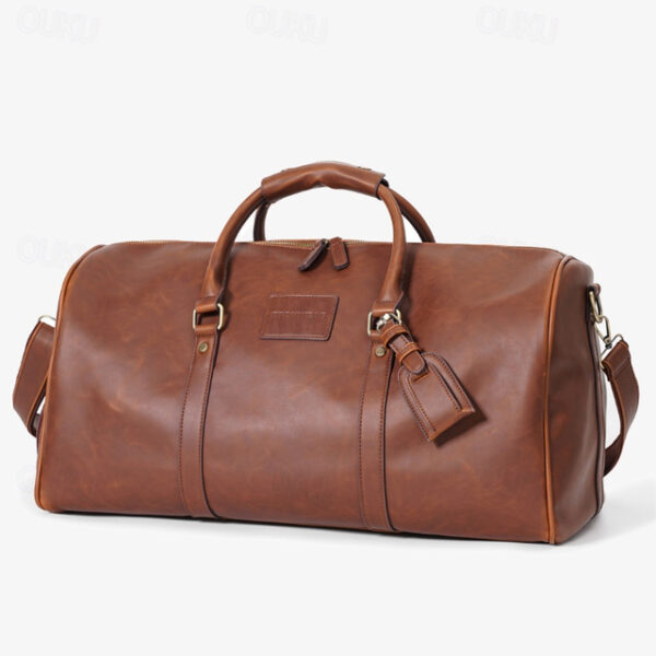 Men's Versatile Leather Weekender Bag with Integrated Shoe Compartment and Gadget Storage - Perfect for Travel and Daily Use 2025 - US $67.99