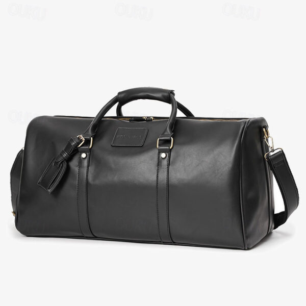 Men's Versatile Leather Weekender Bag with Integrated Shoe Compartment and Gadget Storage - Perfect for Travel and Daily Use 2025 - US $67.99