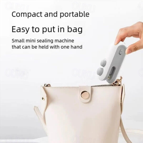 Mini Bag Sealer, Handheld Heat Sealer for Plastic Bags, Portable Snack Sealing Machine for Home Kitchen, Easy Hand Press Seal & Reseal, Food Storage S