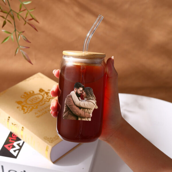 Personalized Photo Glass Can, Custom Beverage Tumbler for Family, Lovers, and Friends, Gift for Mother’s Day, Valentine’s Day, Christmas, Birthday, An