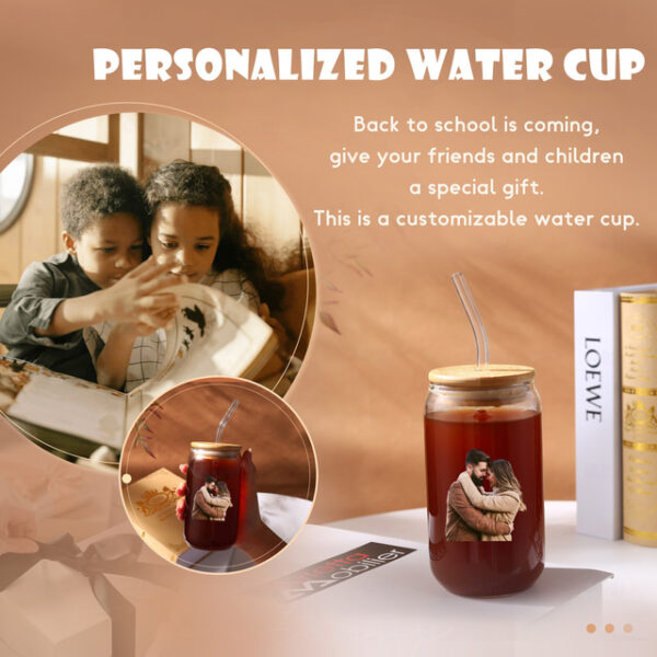 Personalized Photo Glass Can, Custom Beverage Tumbler for Family, Lovers, and Friends, Gift for Mother’s Day, Valentine’s Day, Christmas, Birthday, An