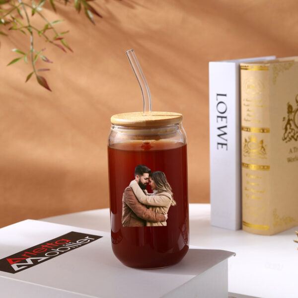Personalized Photo Glass Can, Custom Beverage Tumbler for Family, Lovers, and Friends, Gift for Mother’s Day, Valentine’s Day, Christmas, Birthday, An