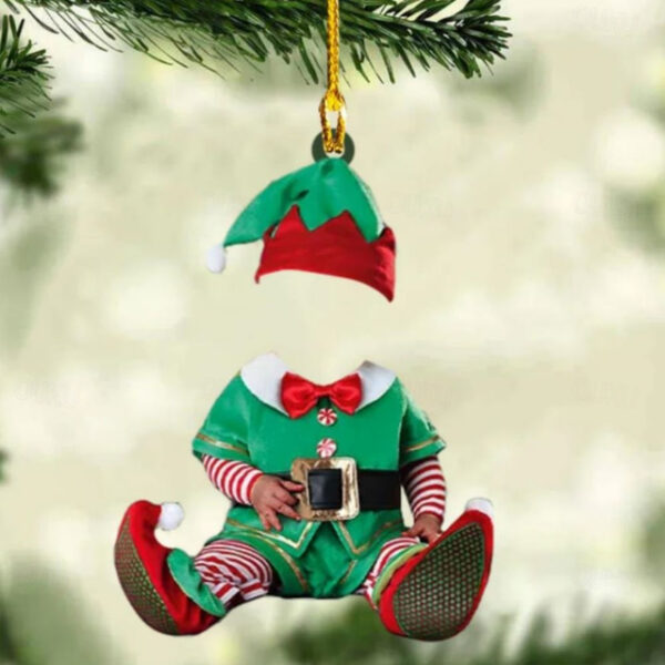 Personalized Photo Hanging Ornaments Acrylic 2D Custom Elf Baby Face Hanging Tree Ornaments Hanging Decoration Hanging Pendant Gifts 2025 - US $6.99