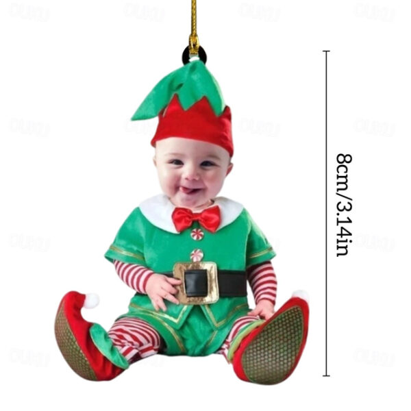 Personalized Photo Hanging Ornaments Acrylic 2D Custom Elf Baby Face Hanging Tree Ornaments Hanging Decoration Hanging Pendant Gifts 2025 - US $6.99