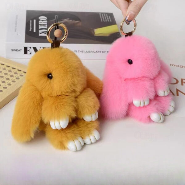 Plush Hanging Rabbit Pendant – Floppy Ear Bunny Keychain with Imitation Otter Fur, Mini Cute Rabbit Charm for Backpacks 2025 - US $5.99