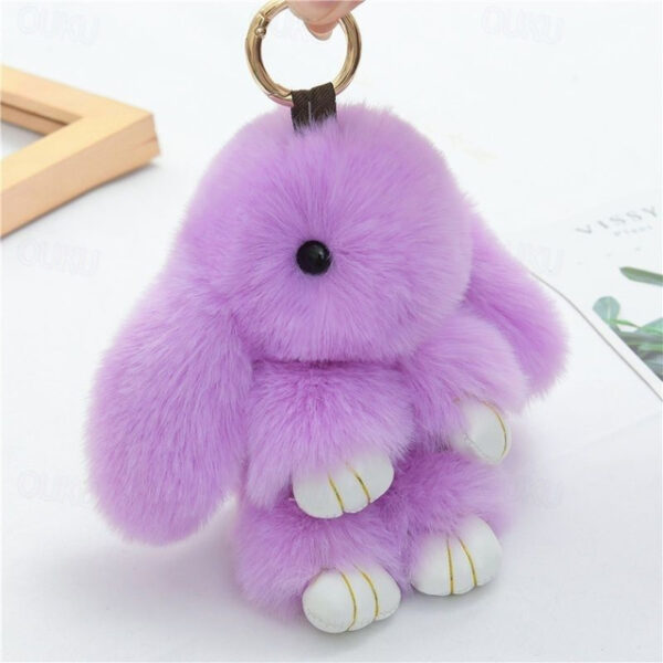 Plush Hanging Rabbit Pendant – Floppy Ear Bunny Keychain with Imitation Otter Fur, Mini Cute Rabbit Charm for Backpacks 2025 - US $5.99