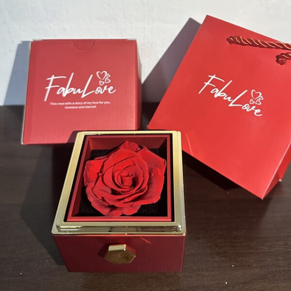 Real Eternal Rose Rotating Gift Box Set Romantic Eternal Flower | Birthday, Mothers Day, Gifts for Women, Valentine's Day Gift 2025 - US $22.99