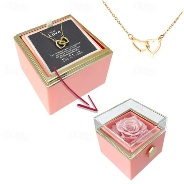 Real Eternal Rose Rotating Gift Box Set Romantic Eternal Flower | Birthday, Mothers Day, Gifts for Women, Valentine's Day Gift 2025 - US $22.99