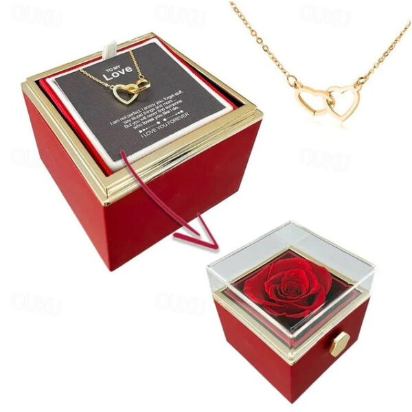 Real Eternal Rose Rotating Gift Box Set Romantic Eternal Flower | Birthday, Mothers Day, Gifts for Women, Valentine's Day Gift 2025 - US $22.99