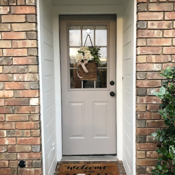 Spring Wreath Floral Artificial Hydrangea and Vine Basket Door Hanging Decoration with Rustic Twigs for Front Door, Porch, Living Room, Cafe, and Wedd