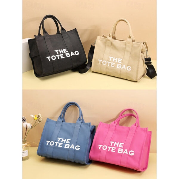 Stylish Blue Canvas Tote Bag with Detachable Shoulder Strap - Versatile Handbag for Everyday Use 2025 - US $33.99