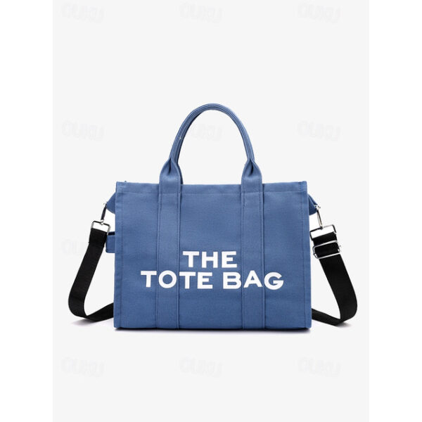 Stylish Blue Canvas Tote Bag with Detachable Shoulder Strap - Versatile Handbag for Everyday Use 2025 - US $33.99