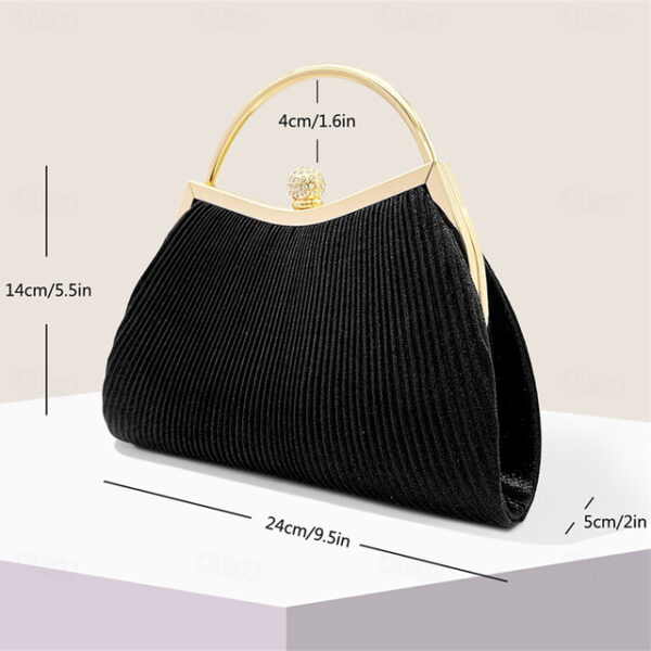 Women's Clutch Evening Bag Clutch Bags PU Leather for Evening Bridal Wedding Party with Rhinestone Large Capacity in Solid Color Silver Black Pink 202