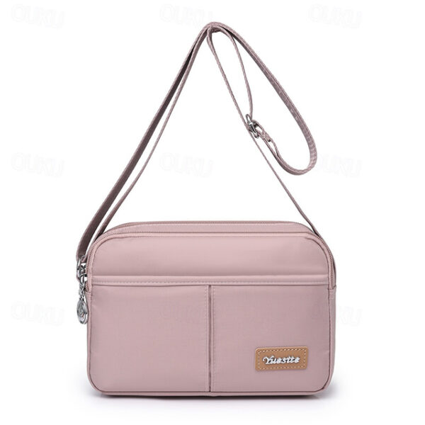 Women's Crossbody Bag Messenger Bag Nylon Daily Zipper Large Capacity Foldable Lightweight Geometric Black Pink Red 2025 - US $20.99