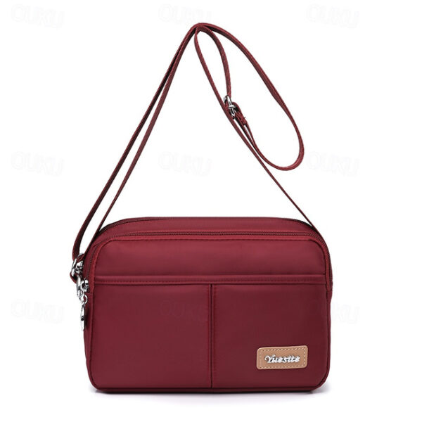 Women's Crossbody Bag Messenger Bag Nylon Daily Zipper Large Capacity Foldable Lightweight Geometric Black Pink Red 2025 - US $20.99