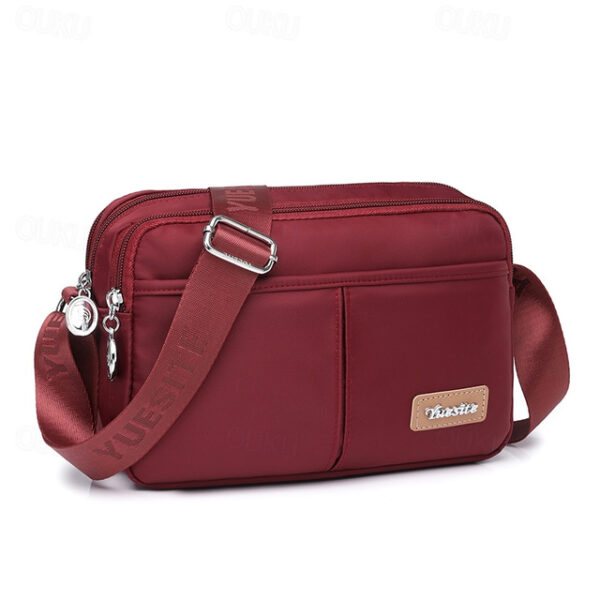 Women's Crossbody Bag Messenger Bag Nylon Daily Zipper Large Capacity Foldable Lightweight Geometric Black Pink Red 2025 - US $20.99