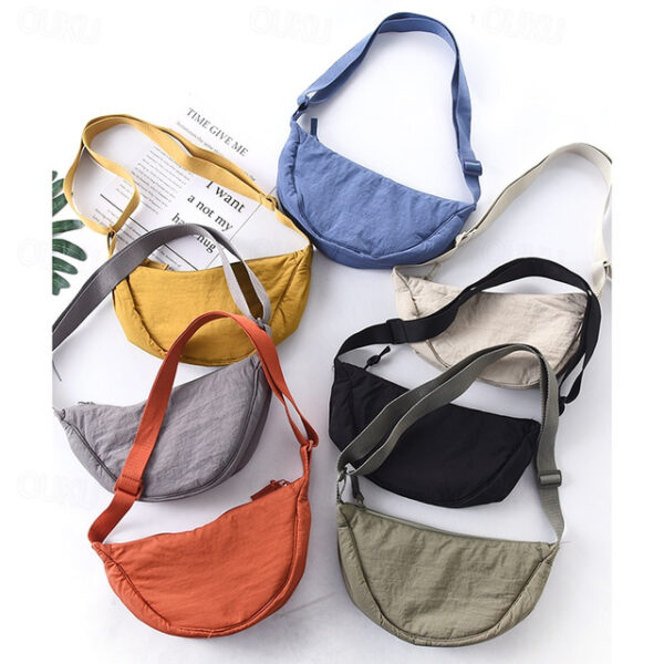 Women's Crossbody Bag Shoulder Bag Hobo Bag Nylon Daily Holiday Zipper Large Capacity Lightweight Durable Solid Color claret Lake blue Lemon Yellow 20