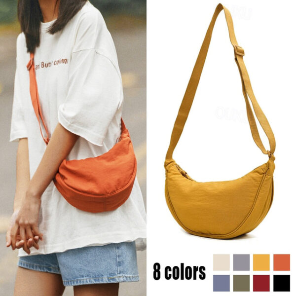 Women's Crossbody Bag Shoulder Bag Hobo Bag Nylon Daily Holiday Zipper Large Capacity Lightweight Durable Solid Color claret Lake blue Lemon Yellow 20